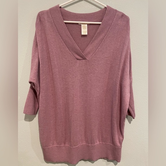 Matty M Mauve V neck Dolman sleeve Oversized Sweater. Size Small - Picture 1 of 5